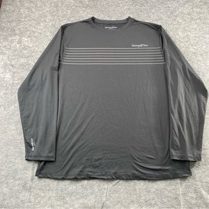 Hang Ten Mens Gray/White Striped‎ UV Protection Performance LS T-Shirt Size XL
